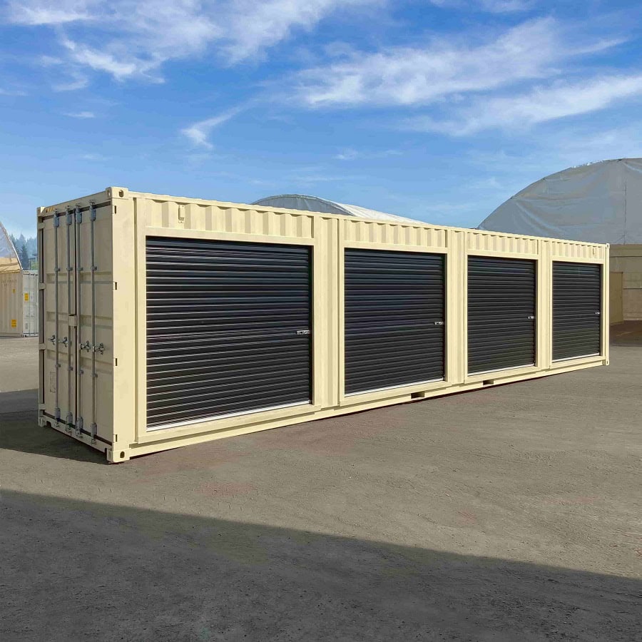 40&rsquo;HC &ldquo;CONTAINMENT CUBE&rdquo; with 4 x Roll Up Doors - CONTAINERS DIRECT